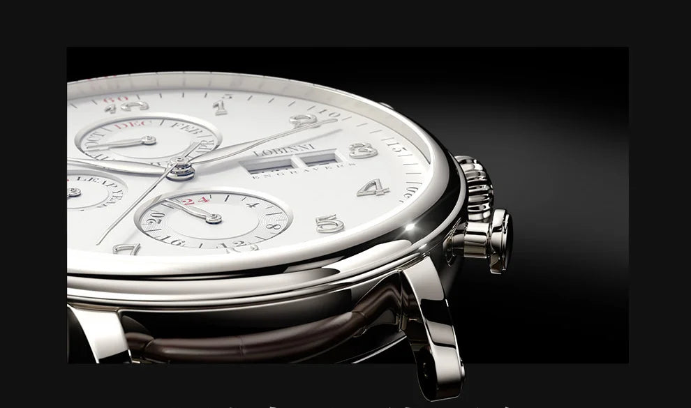 LOBINNI Luxury Brand Switzerland Perpetual Calendar Automatic Mechanical Men's Watches Sapphire Multi-function Clock L13019-8