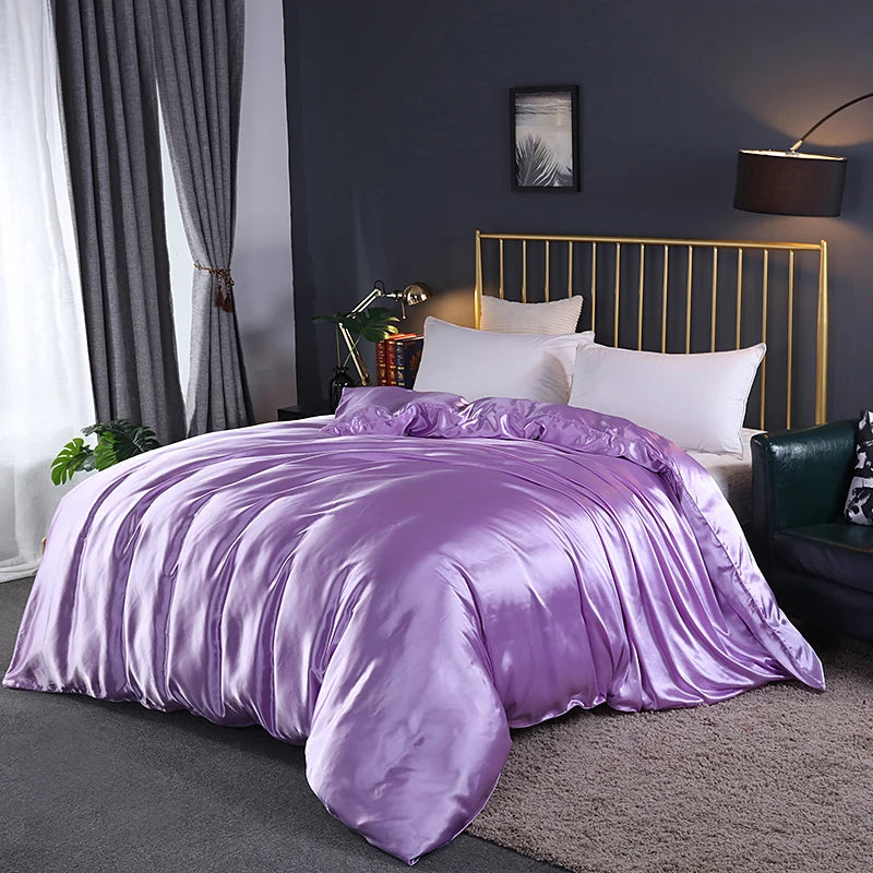 Luxury High Quality  Satin Duvet Cover Rayon Quilt Cover High Density Fabric Duvet Cover  Supple High waterfall