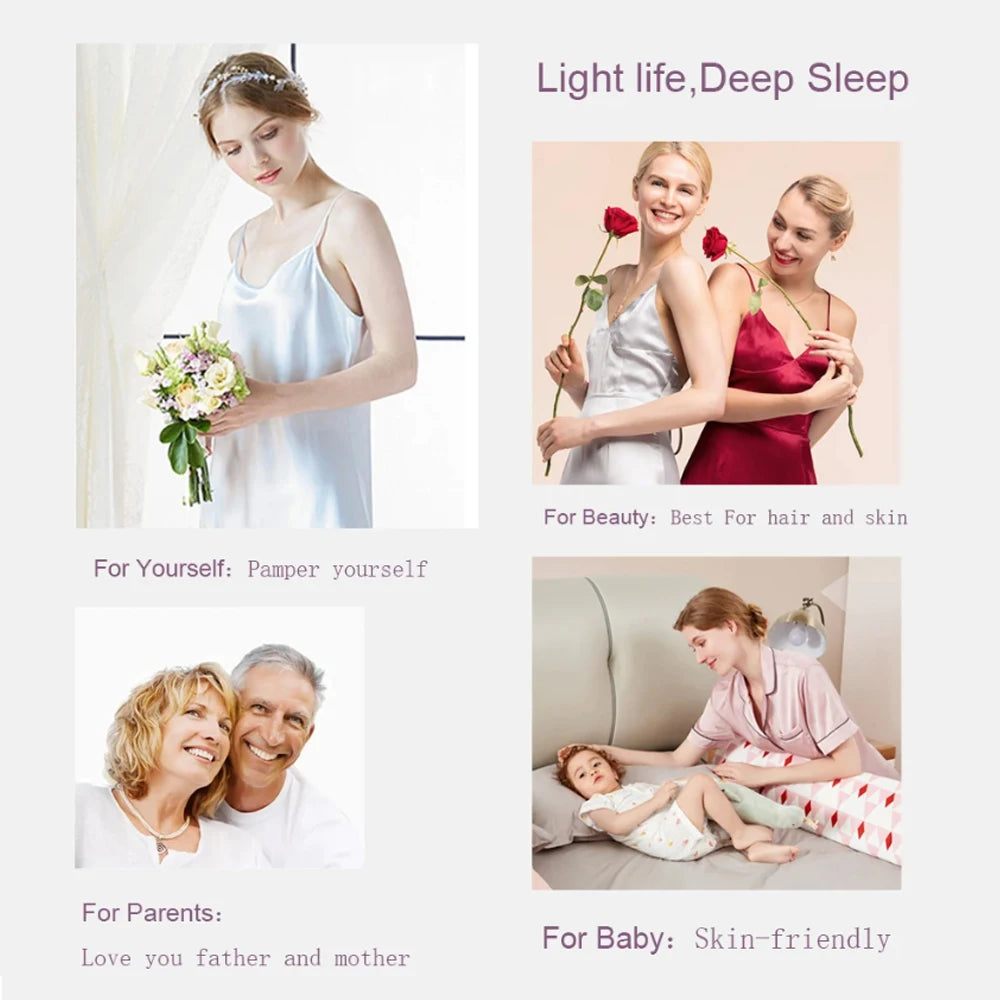 Sondeson Champagne Gold 100% Silk Bedding Set Healthy Skin Beauty Queen King Duvet Cover Set Flat Sheet Pillowcase Bed Linen Set