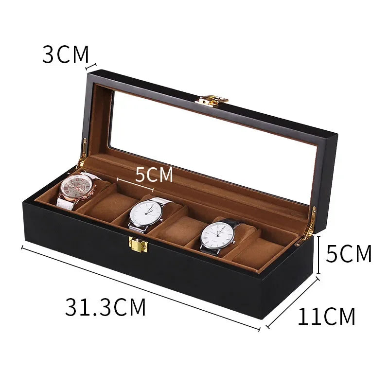 Wooden Watch Box Eco-Friendly Watch Storage Case with 1/2/3/5/6/10/12 Slots Travel Organizer for Men Watch Gift Box