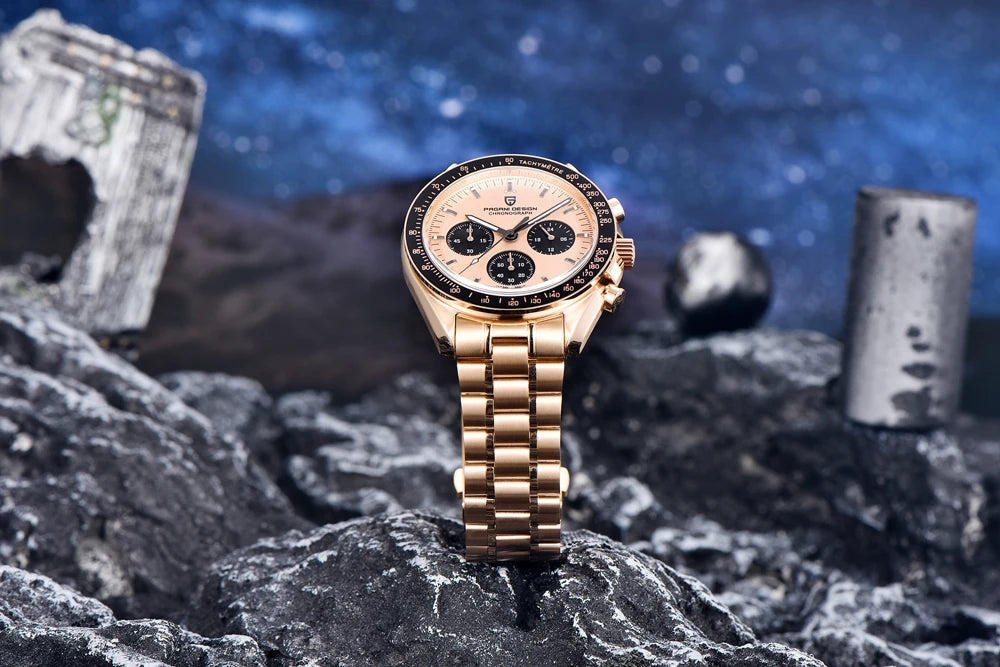 PAGANI DESIGN PD1701 Gold Luxury Men's Watches Quartz Wristwatches Chronograph VK63 Watch For Men AR Sapphire Mirror Clock Gifts