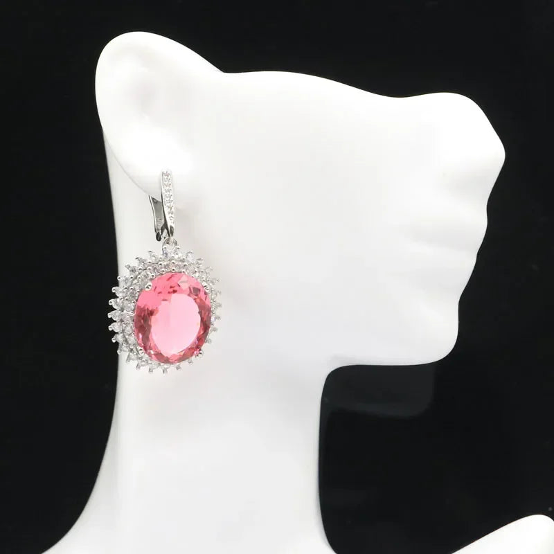 15g Customized 925 SOLID STERLING SILVER Earrings Sapphire Morganite Orange Spessartine London Blue Smoky Topaz Aquamarine CZ