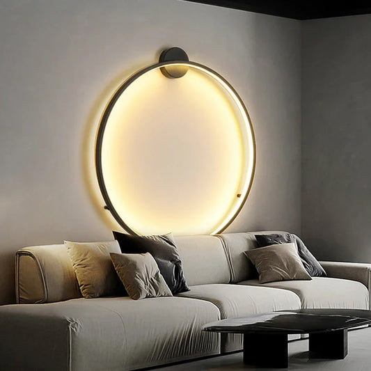 Nordic Minimalist Circle Background LED Wall Lamp Modern livingroom sofa wall lights Hotel Hall Bedside Sconces Light Home decor