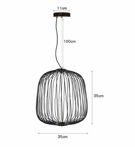 Minimalist Birdcage Hanging Light Italian Pendant Lamp Designer Spokes 1/2 Light  Home Decor Stairway Spot Lighting