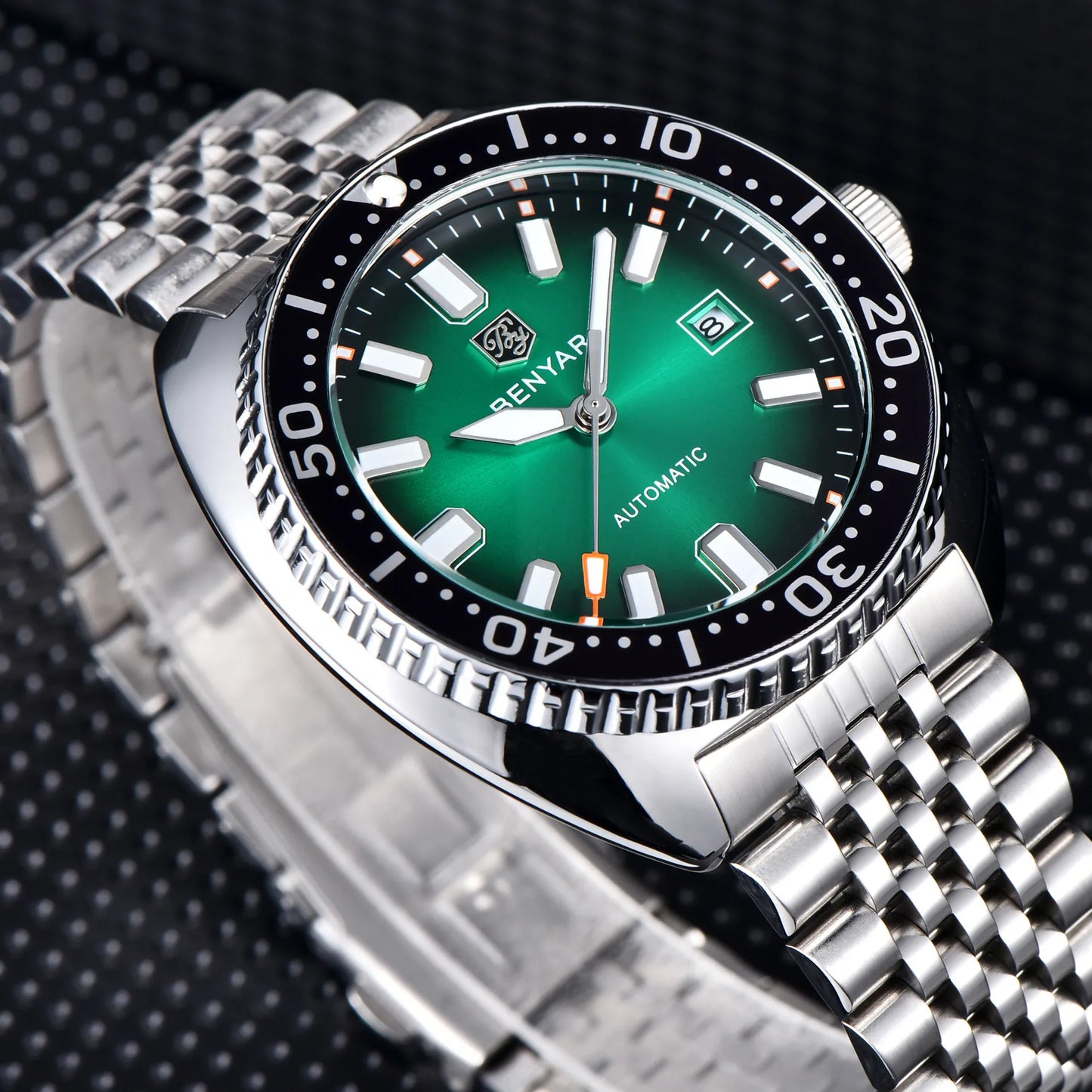 New BENYAR 42MM Tuna Men Mechanical Watch Luxury Stainless Steel Automatic Watch 50M Diving Luminous Watch for Men reloj hombre