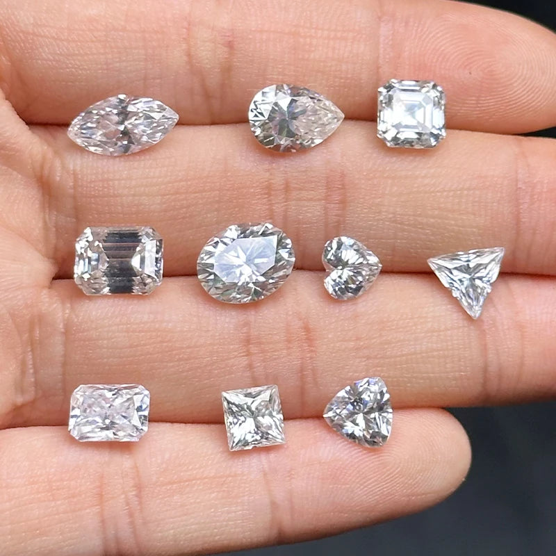 Earrings D Color Super White Moissanite Diamond Round / Oval / Pear / Radiant / Emerald / Heart / Princess / Cushion / Asscher Shape