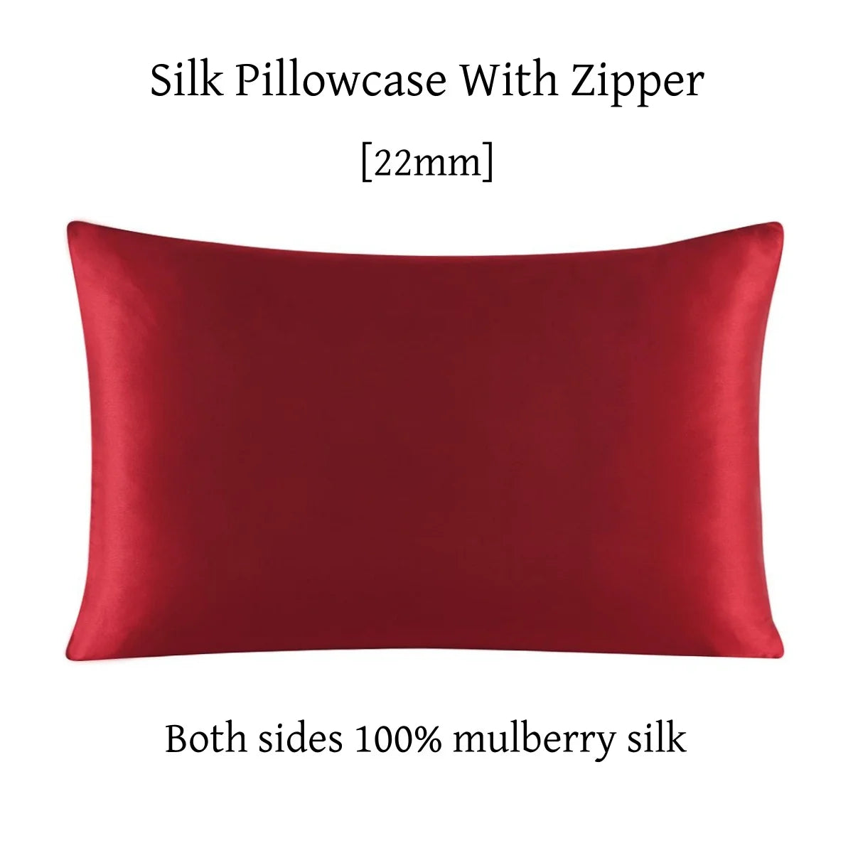 22 Momme Silk Zipper Pillowcase 1pc 100% Nature Mulberry Silk Muticolor Pillow Case For Healthy Standard Queen King