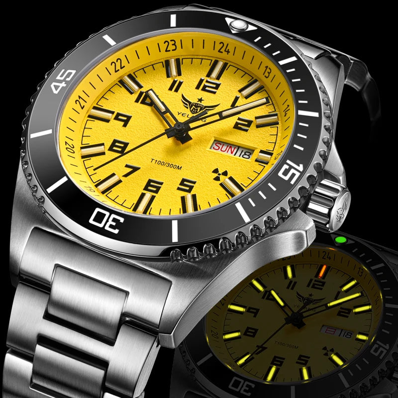 Yelang V1031 Luxury Men Brand Watch 44mm Diver Water Watches Japan 8205 Automatic Mechanical movement Luminous 300M Waterproof