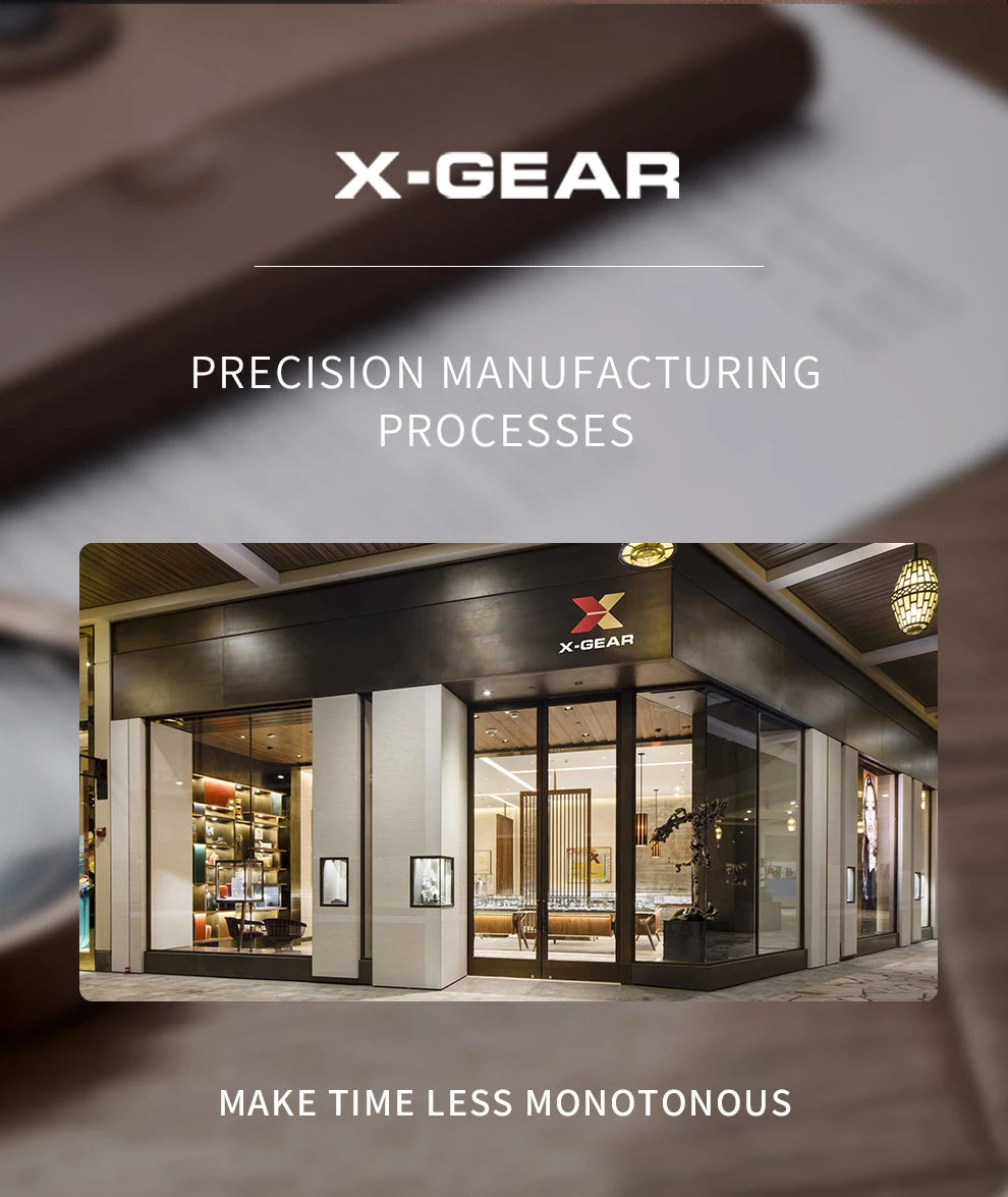 X-GEAR Men Luxury Watches Full diamond dial Diamond bezel Mechanical Watch Luminous Date Week Display Stainless Steel Case Strap