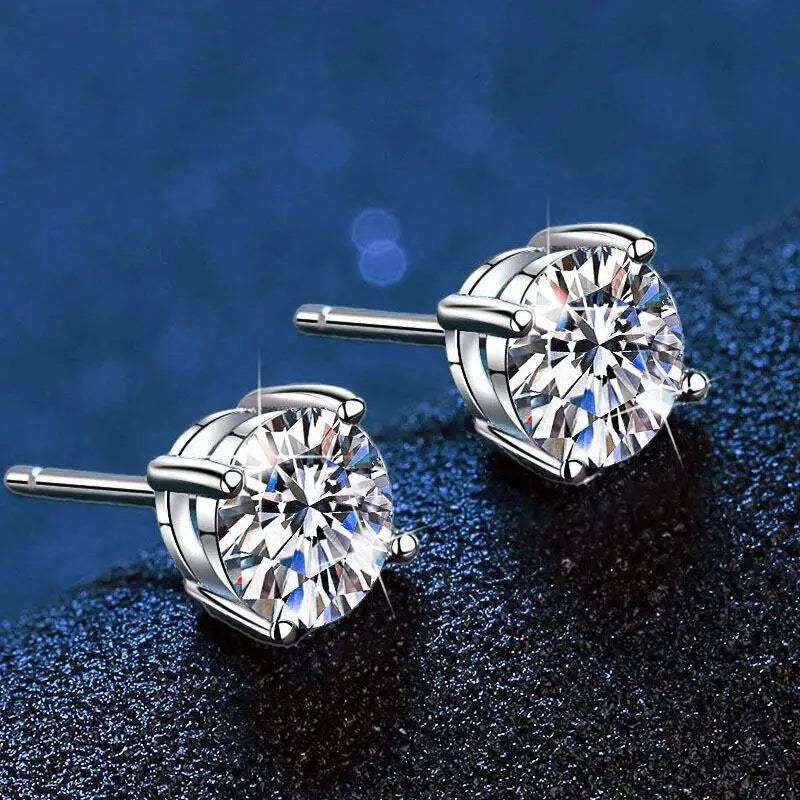 TY 2.0ct Moissanite Earrings For Women Lab Grown Dia Ear Studs Sterling Sier Fine Jewelry Gift S925 Sterling Silver Earrings