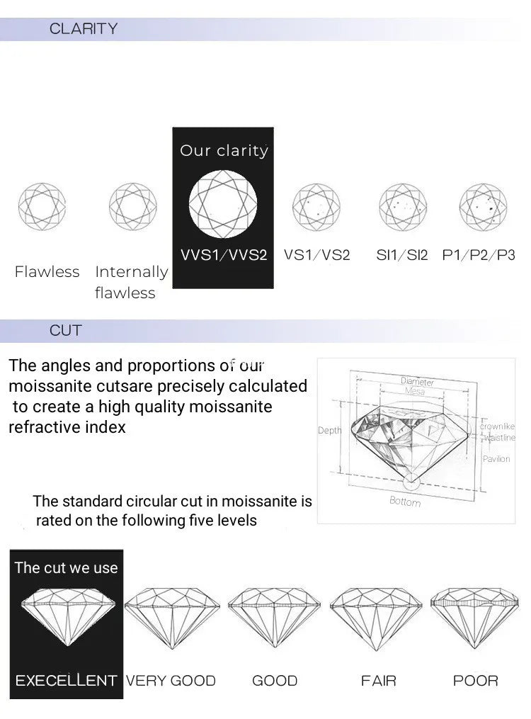 Butterflykiss Real 1 CT D Color Moissanite Stud Earrings For Women Top Quality 925 Sterling Silver Sparkling Wedding Jewelry