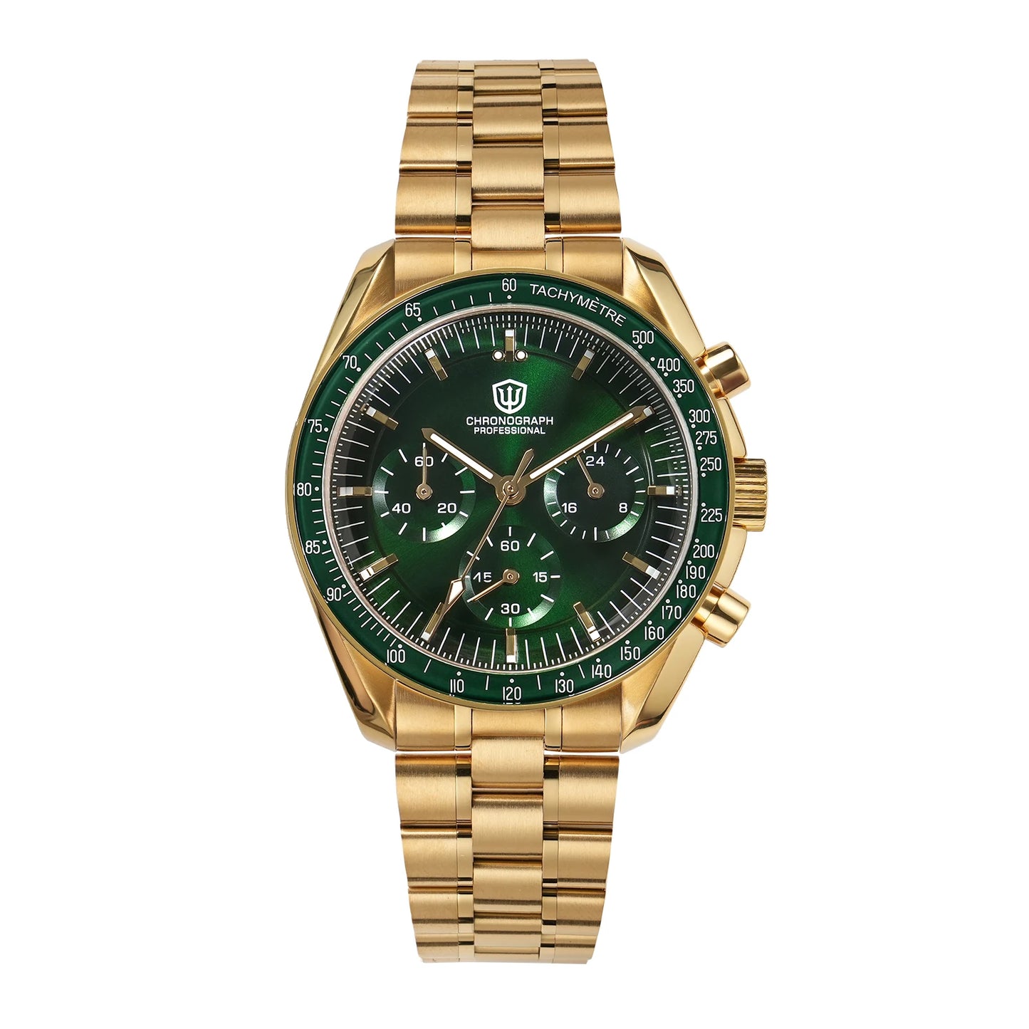 Watchdives WD1863 VK63 Quartz Chronograph Movement Bubble Sapphire Crystal 100m Waterproof Luminous 39mm Vintage Watches