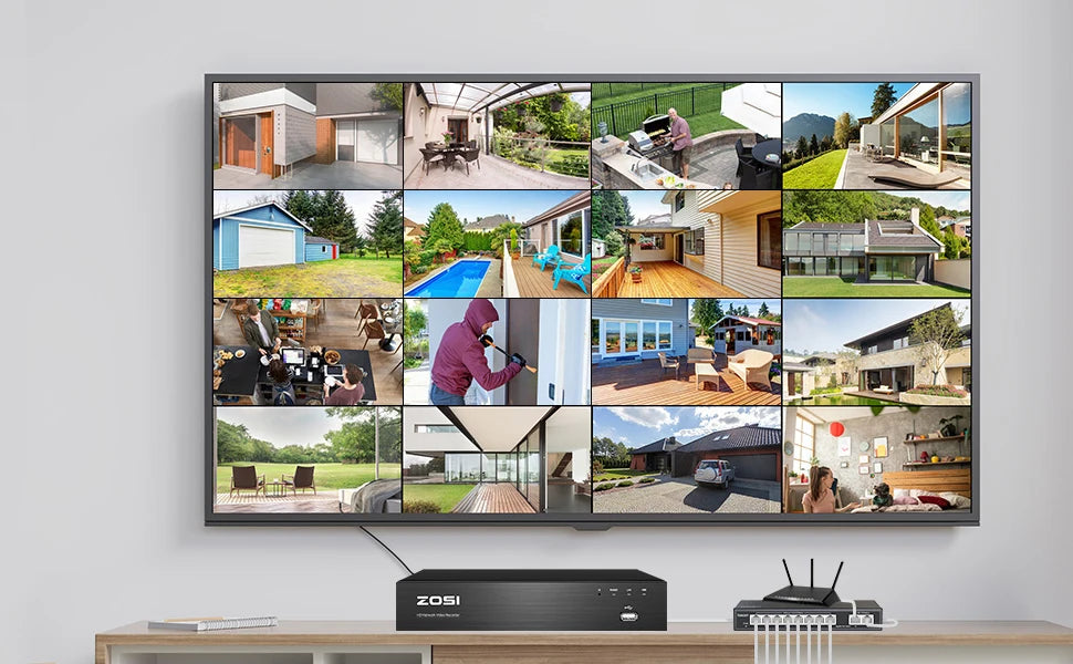 ZOSI 8CH POE Video Surveillance Kit 4K 8MP 5MP Super HD Outdoor IP Cameras AI Starlight Night Vision CCTV Security Camera System