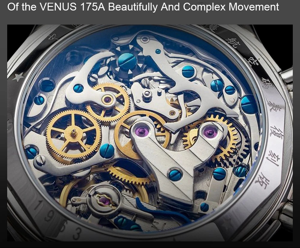 RED-STAR 38mm Men's 1963 Chronograph Mechanical Watch Pilot with Seagull Movement ST1901 Air Force Aviation Sapphire Goose 40mm