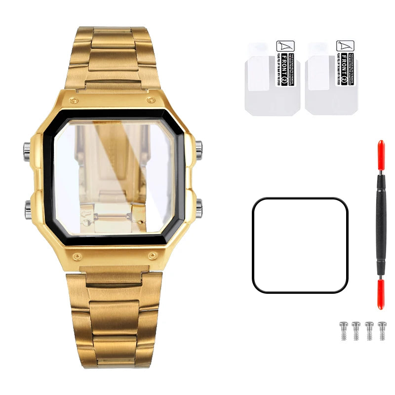 Casio AE1200 case mod kit modification all metal case 3299 AE-1200 bezel glass waterproof ring kit 304 stainless steel part