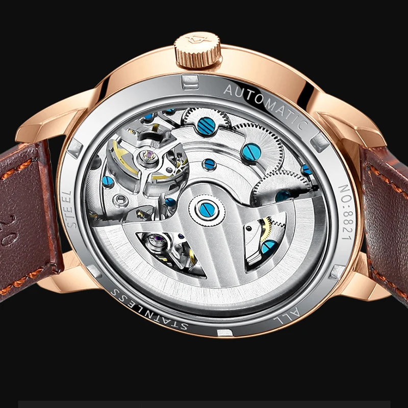 Montre de luxe AILANG pour homme, marque haut de gamme, automatique, lumineuse, noire, double tourbillon, étanche, mécanique, Relogio