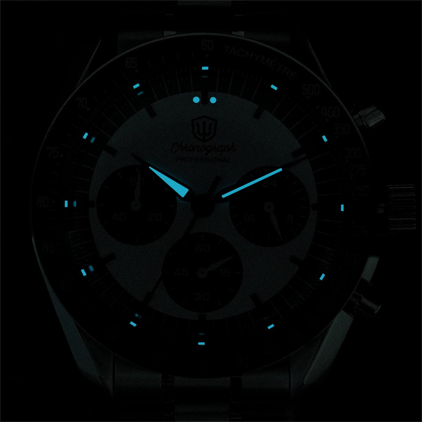 Watchdives New WD1863 Watch VK63 Chronograph Movement Aluminum Bezel BGW9 Luminous Bubble Sapphire Crystal 39mm Vintage Watches