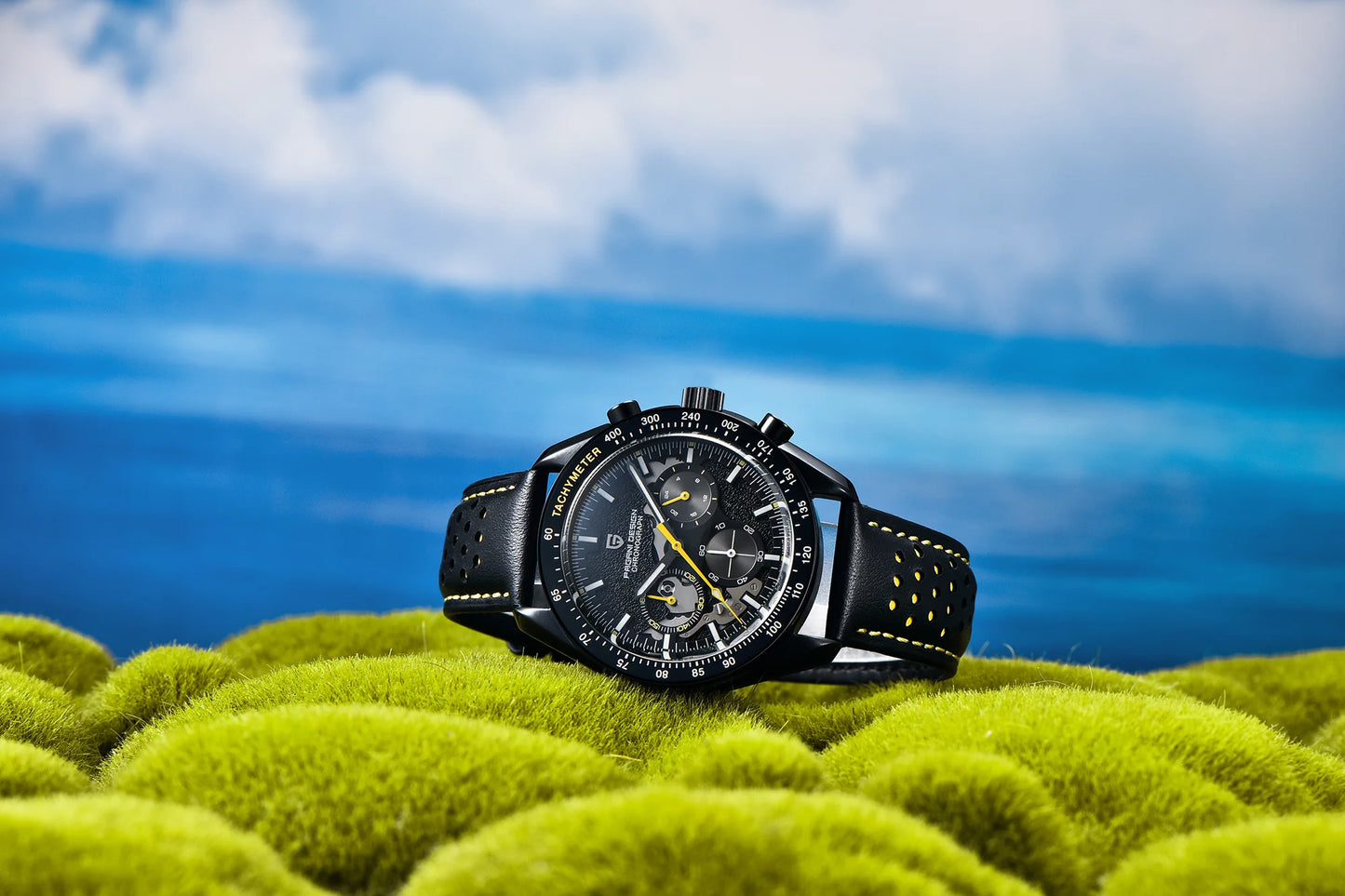 PAGANI DESIGN 2024 New Moon Dark Men's Watches Luxury Quartz Watch Men Skeleton Sport Chronograph AR Sapphire glass Wrist Watch