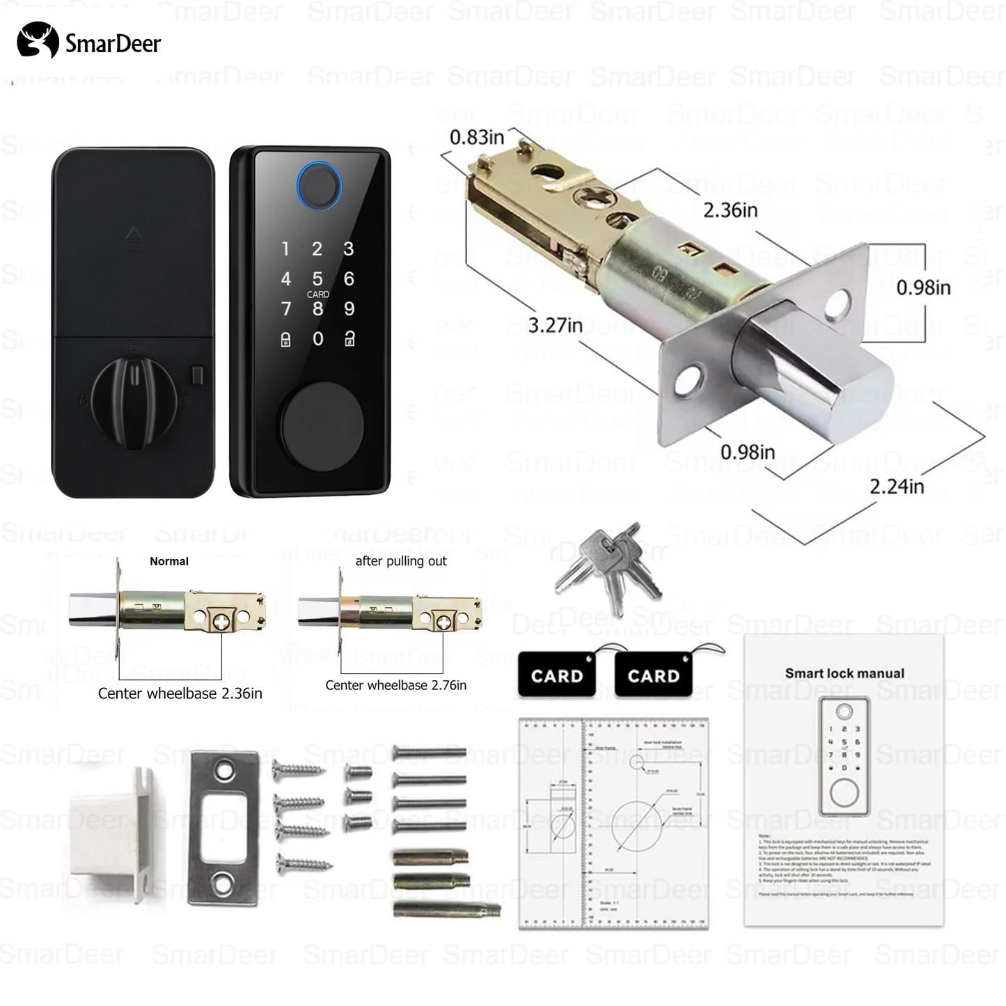 Smart Door Lock - Keyless Entry Fingerprint Lock with Digital Keypad, WiFi Electronic Door Lock featuring Anti-Peep Code