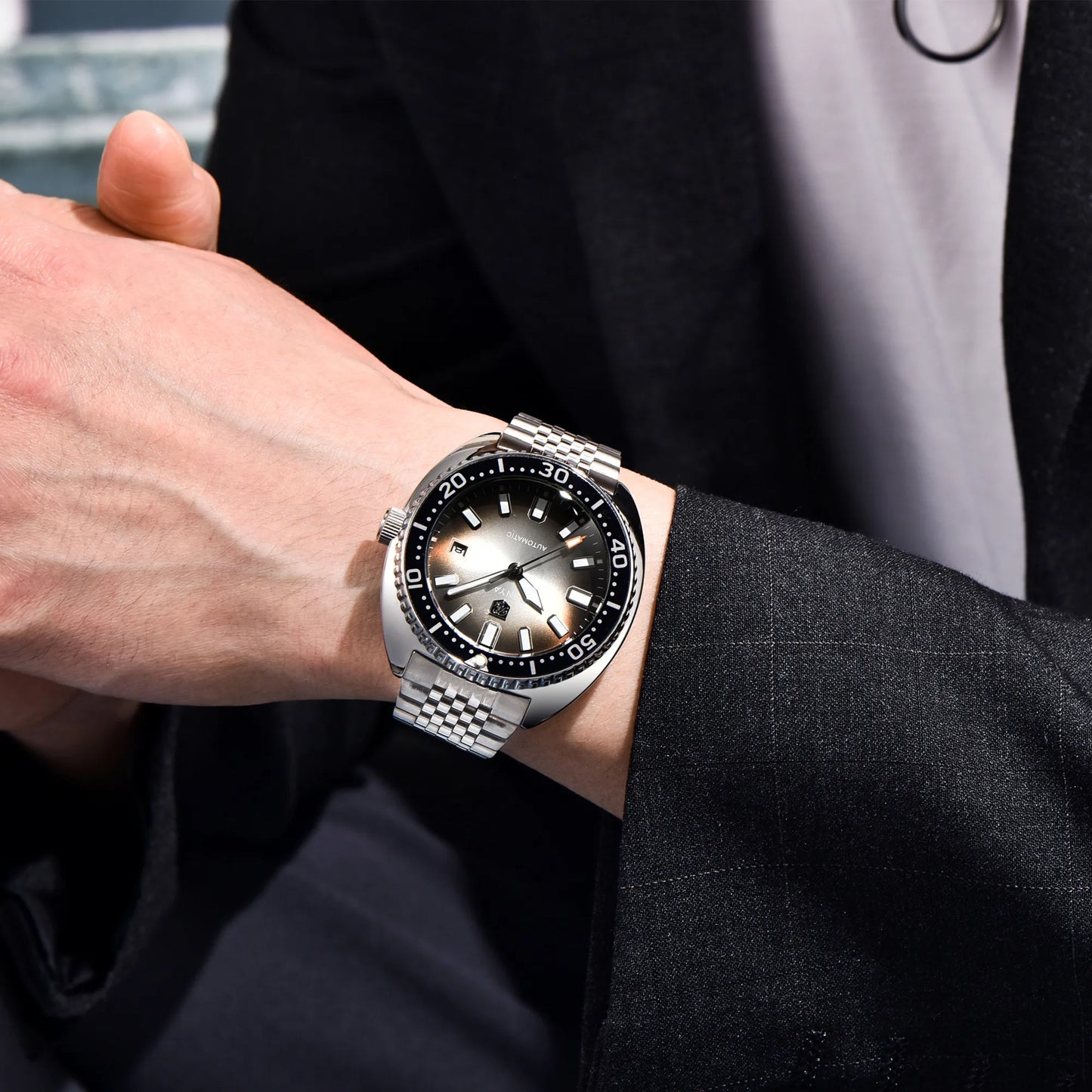 New BENYAR 42MM Tuna Men Mechanical Watch Luxury Stainless Steel Automatic Watch 50M Diving Luminous Watch for Men reloj hombre