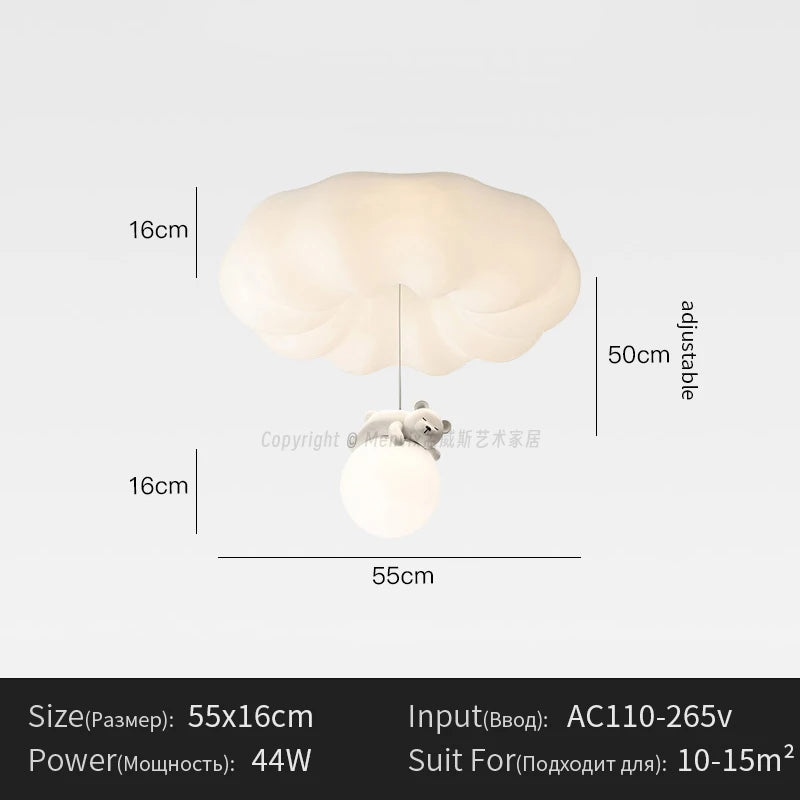 Menvix Bear Cream Modern Ceiling Light Simple Indoor Wall Lamps for Living Room Bedroom - 2025 Style Lighting Decoration