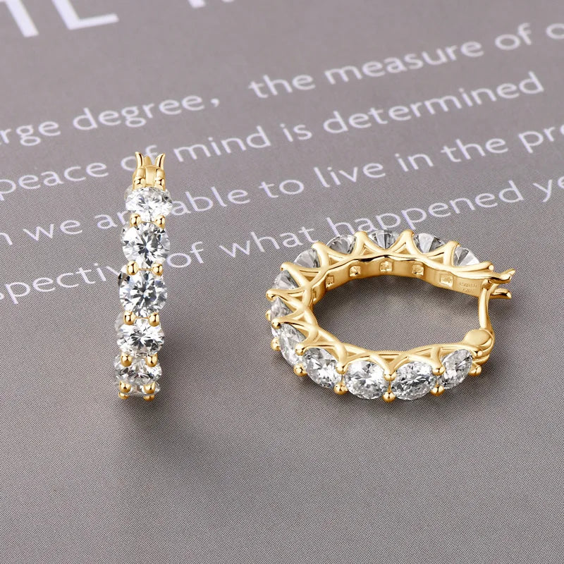 PureMax  4.0mm Full Moissanite Huggie Hoop Earrings for Women Trending Silver 925 Fine Jewelry  Moissanite Diamond Earrings