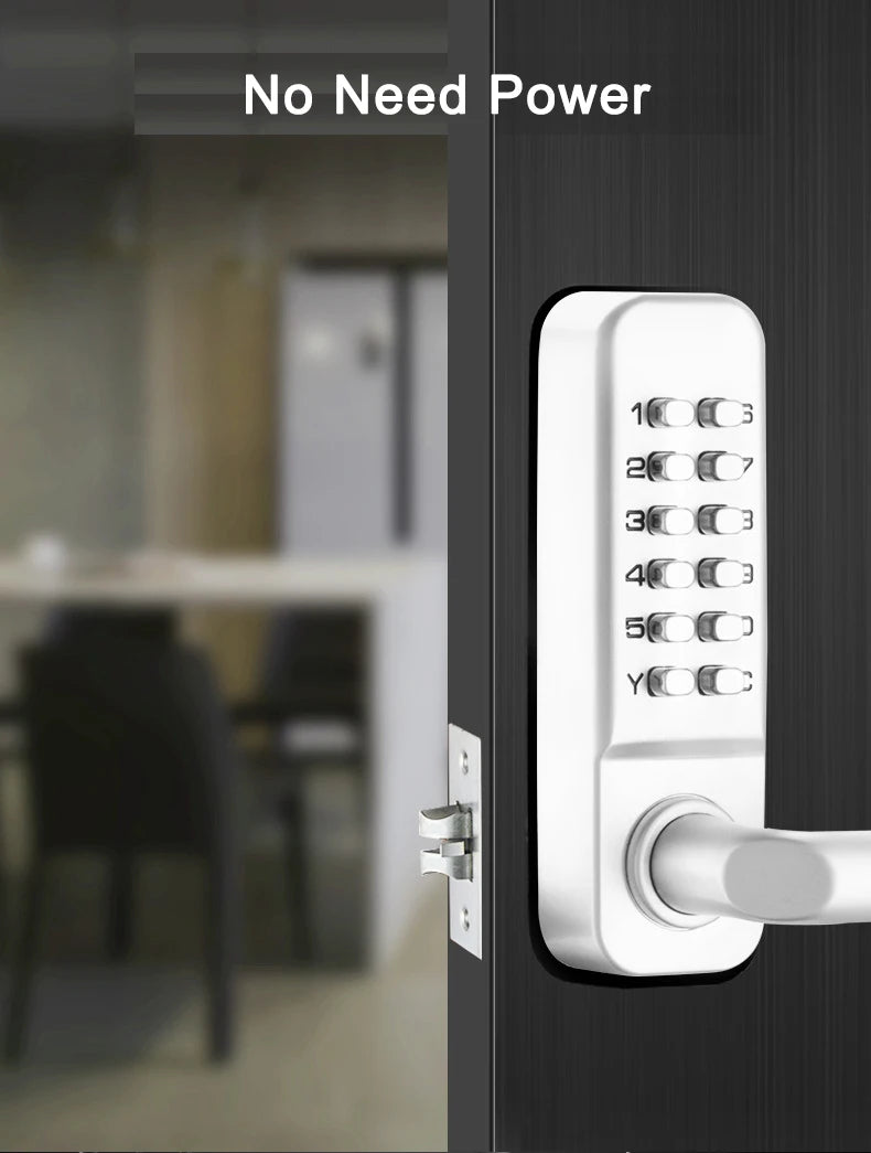 IP68 Waterproof Mechanical Password Number Single Latch Deadbolt Lock No Need Power For Outdoor Indoor Wooden Metal Door