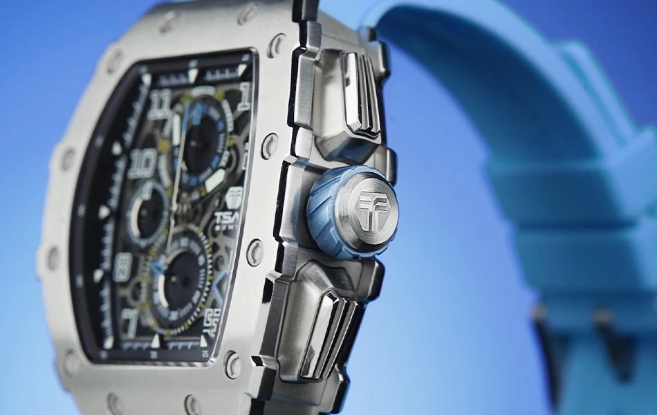 TSAR BOMBA New TB8204 Watch for Men Japan Quartz Chronograph 50M Waterproof Wristwatch Fashion Sport Clock Male Luxury Mens Gift