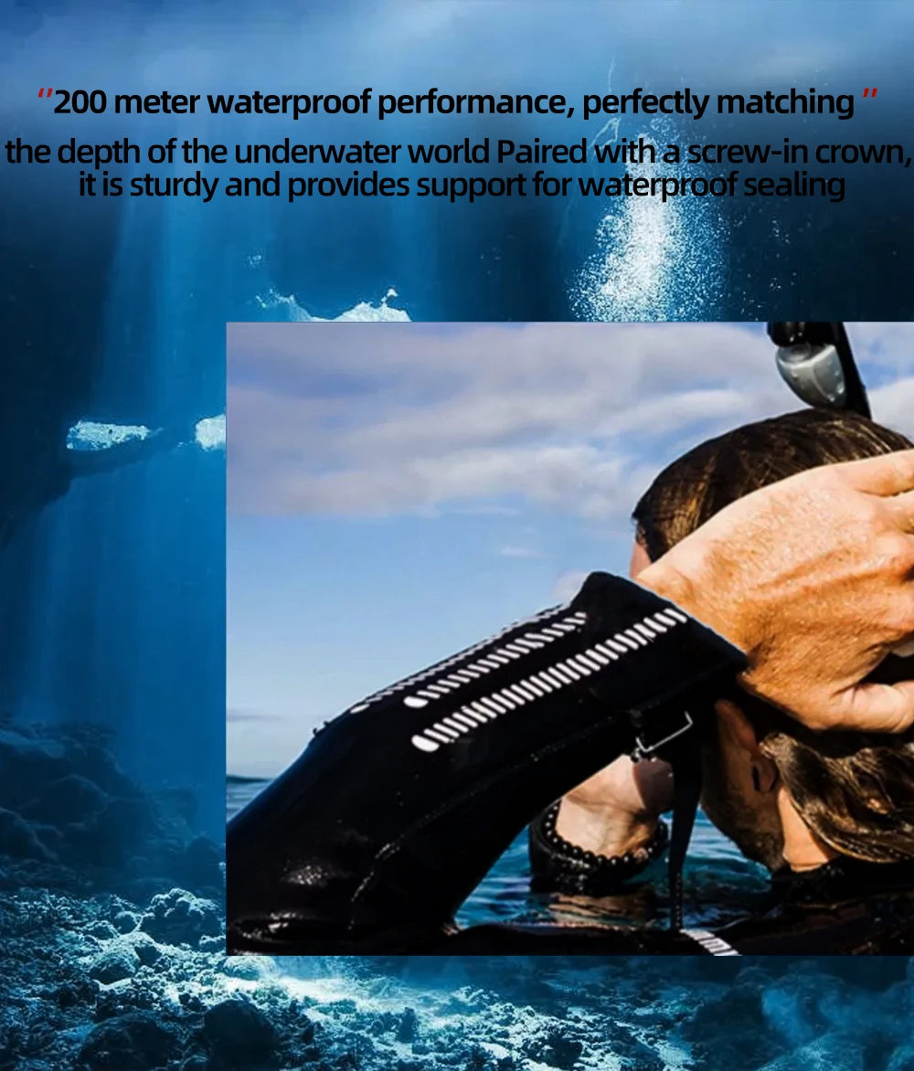 ADDIESDIVE Rotatable Bezel Watch For Men 41mm Quartz Watch Stainless Seel BGW9 Luminous Rubber Strap 200m Diving Men's Watch New