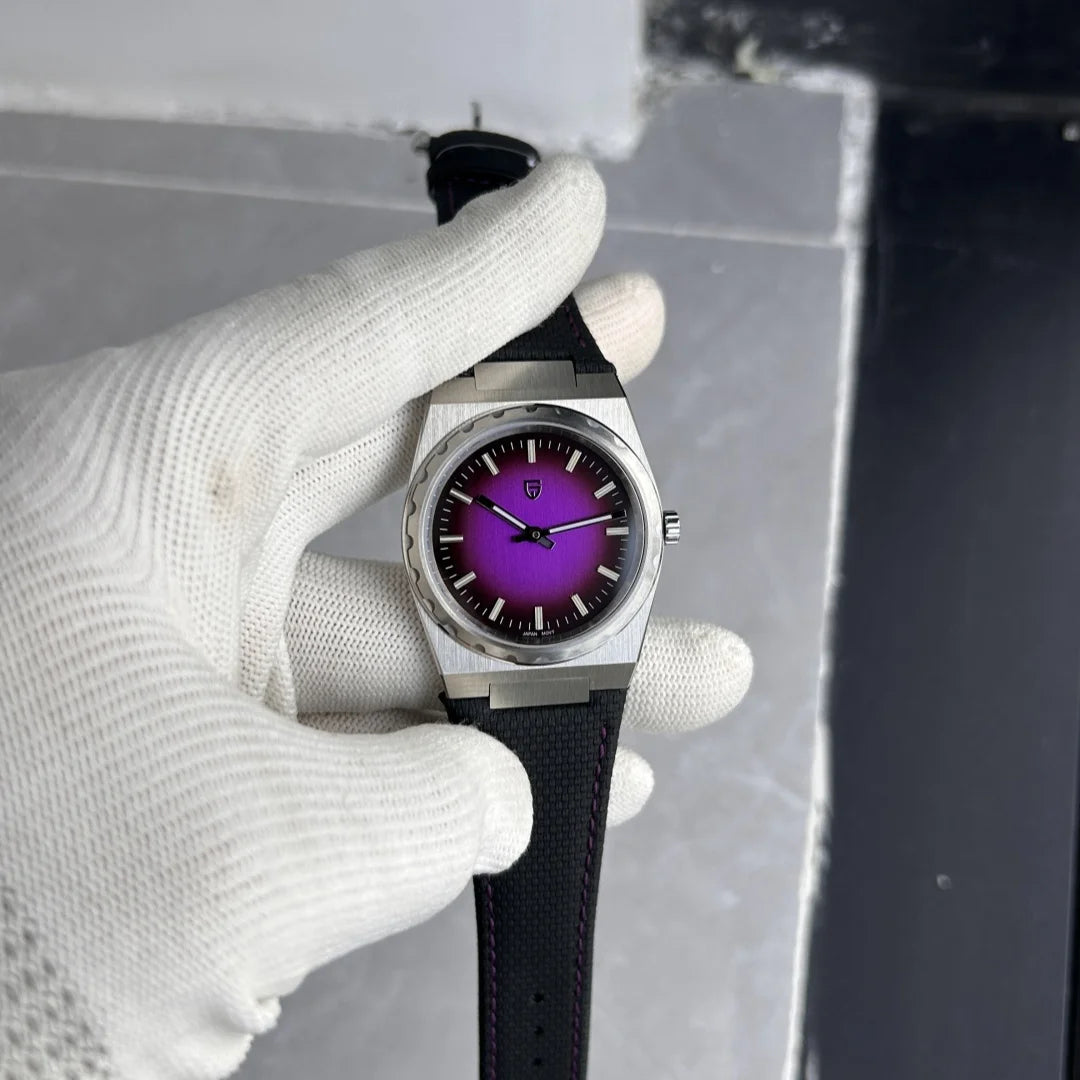 PAGANI DESIGN 2025 New Men Quartz Watch 7mm 222 PDYS020 Stainless Steel Rubber Sapphire Crystal Waterproof 100m Reloj Hombre