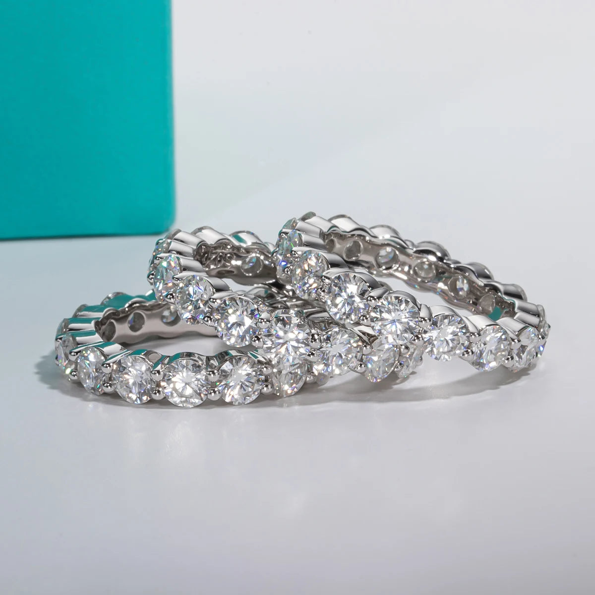 AnuJewel 3CT D Color Moissanite Wedding Bands 18k Gold Plated 925 Sterling Silver Bridal Ring Set For Girls Jewelry Wholesale