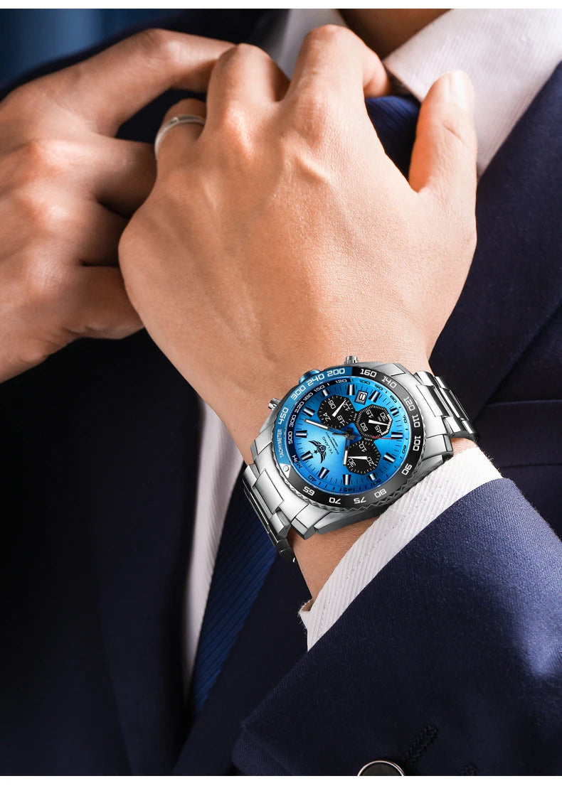 Yelang Watch 44mm V1215 Men Sports Watch Japan Eco-Drive VR42 Solar Diving Watch 100m Waterproof 10Bar Luminous watches for men