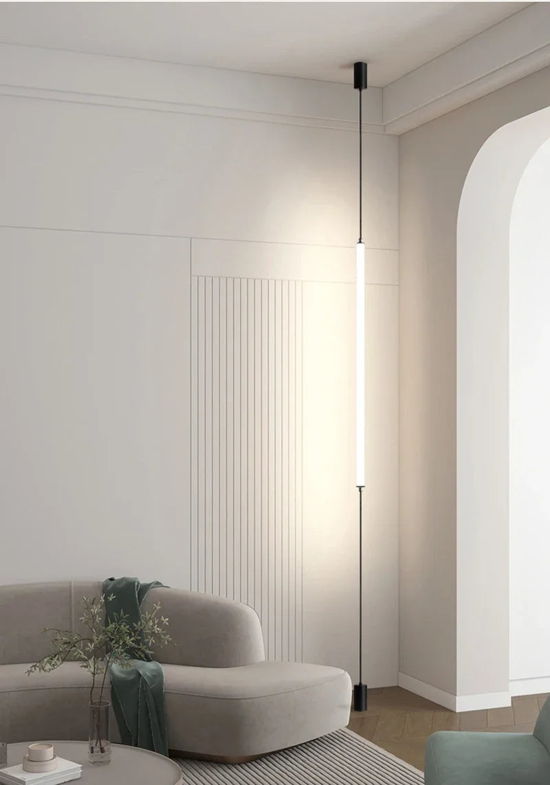 Hanging floor lamp Italy Design Black Long linear pendant light Bedroom Bedside Lamps Modern Hotel Living Room corner floor lamp