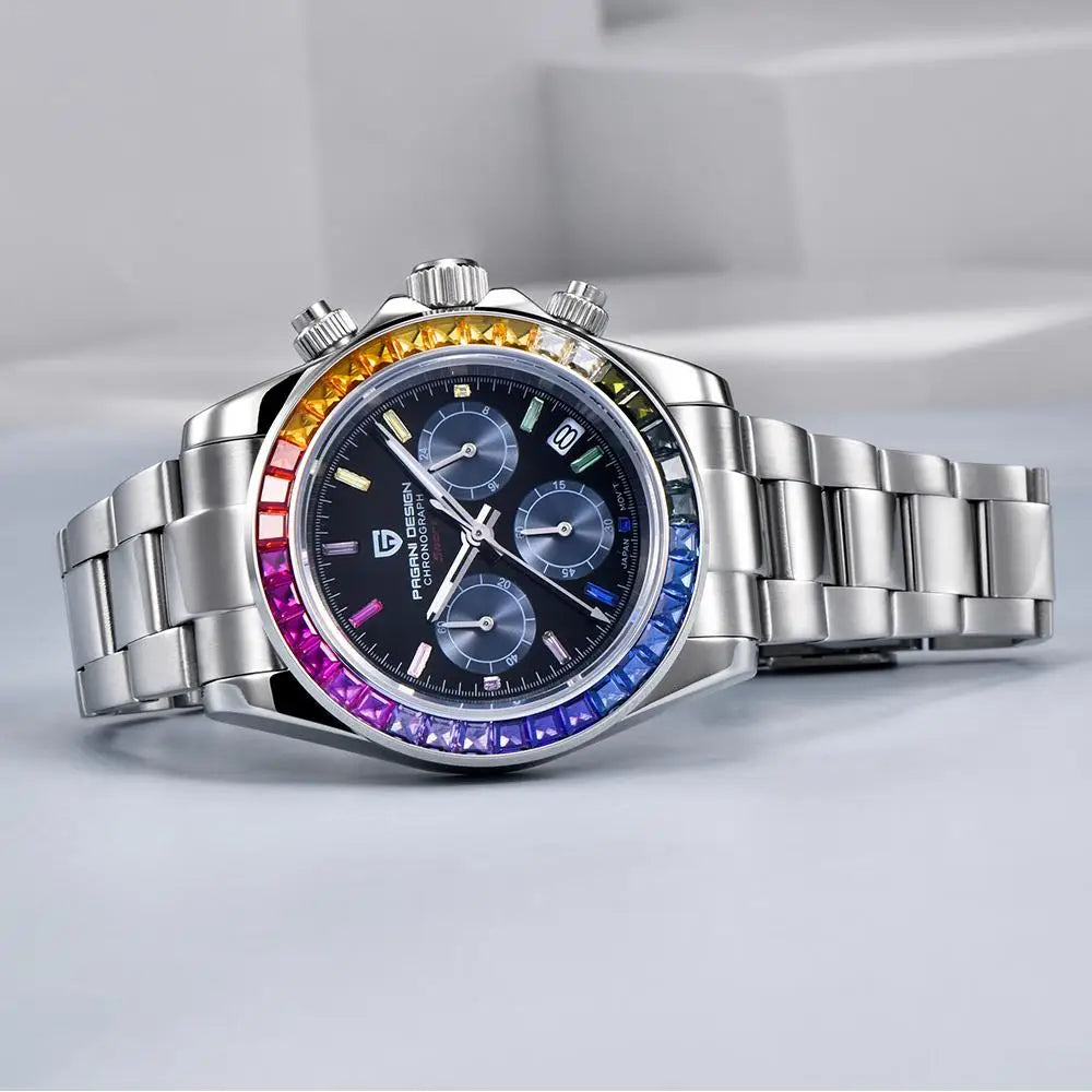 2025 New PAGANI DESIGN Rainbow Circle PD1644 Luxury Quartz Watch For Men Automatic Wristwatches Men Sport Waterproof Chronograph