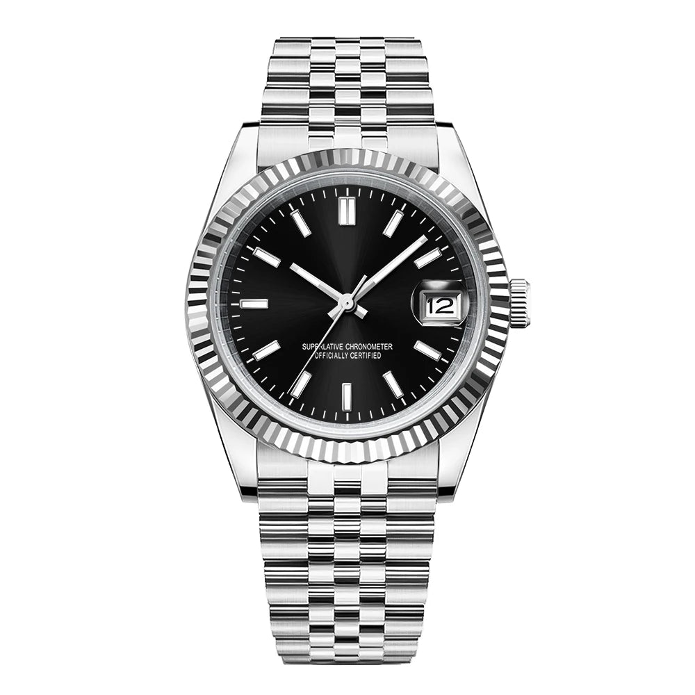 Uhr mit individuellem Logo, NH35-Uhrwerk, 36 mm/39 mm, Damen-/Herrenuhr, Saphirglas, Gold, mechanische Armbanduhr, 100 m wasserdicht, reloj hombre