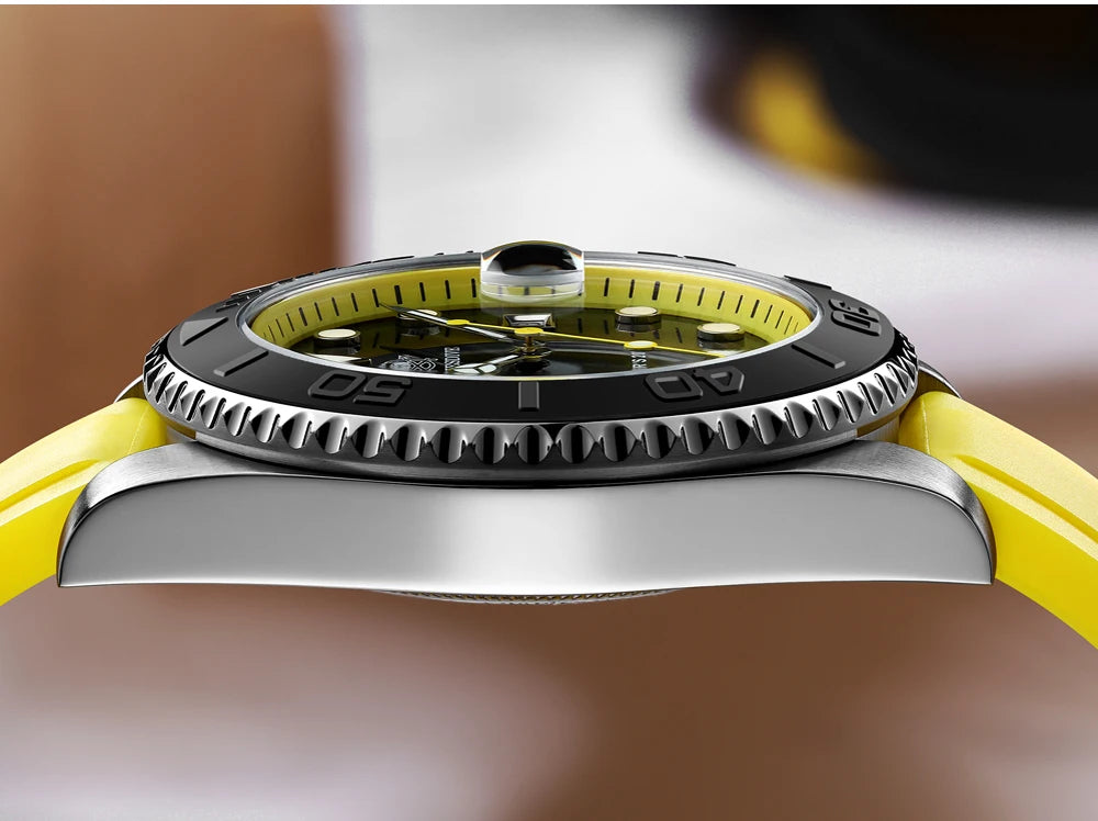 ADDIESDIVE Rotatable Bezel Watch For Men 41mm Quartz Watch Stainless Seel BGW9 Luminous Rubber Strap 200m Diving Men's Watch New