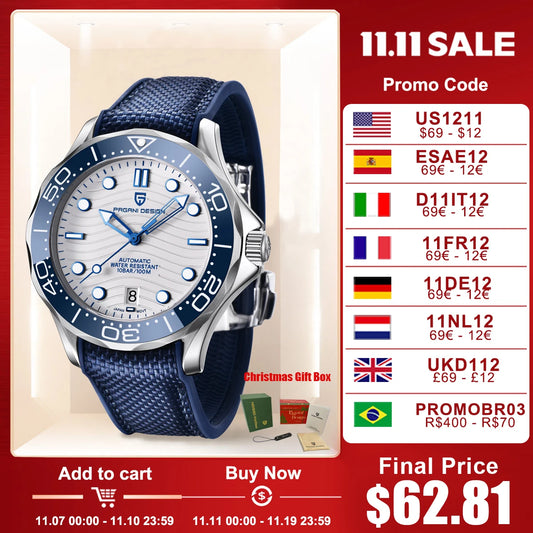 2025 New PAGANI DESIGN 007 Men's Watches Luxury Automatic Watch For Man NH35 Mechanical Wristwatches AR Sapphire Luminous Clock