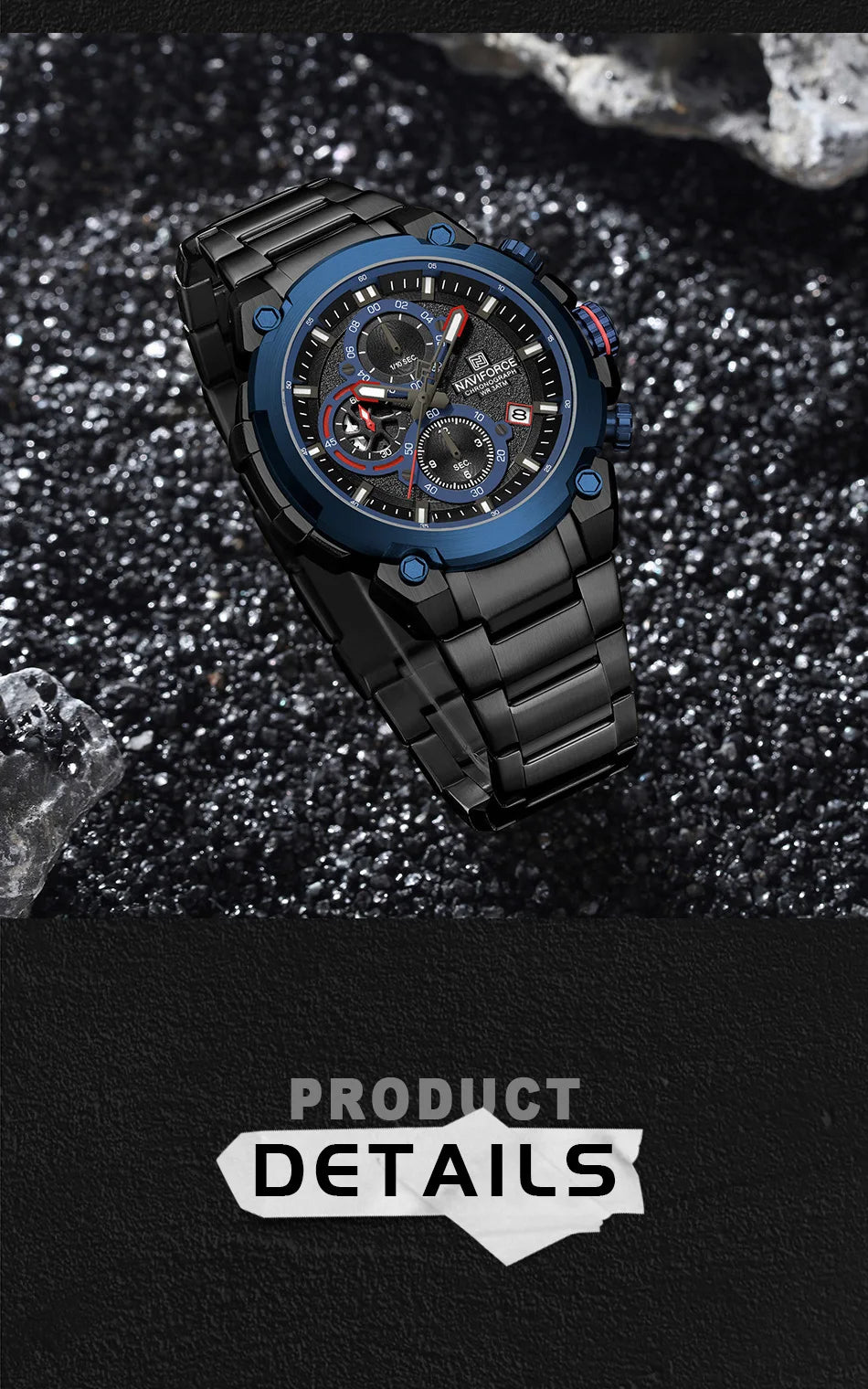 NAVIFORCF Mens Military Watches Luxury Wrist Watch Quartz Clock Watch Hot Fashion Men Waterproof Chronograph Relogio Masculino