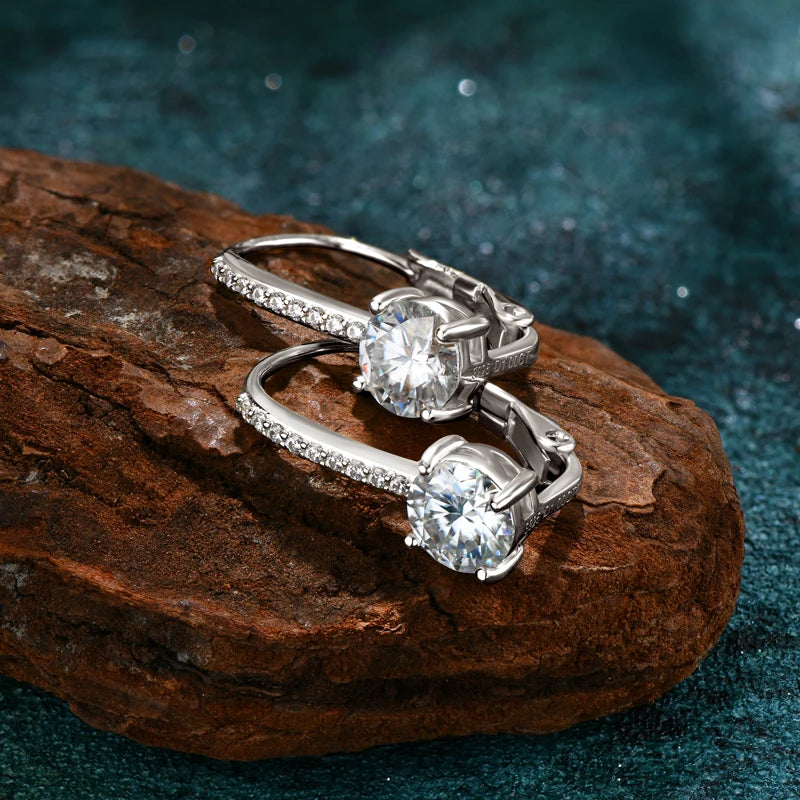 Trendy 14K Gold Plated Earrings 2023 Silver Hoops 925 Dangle Earrings for Women Lever Back Moissanite Earring Drop Girls Jewelry