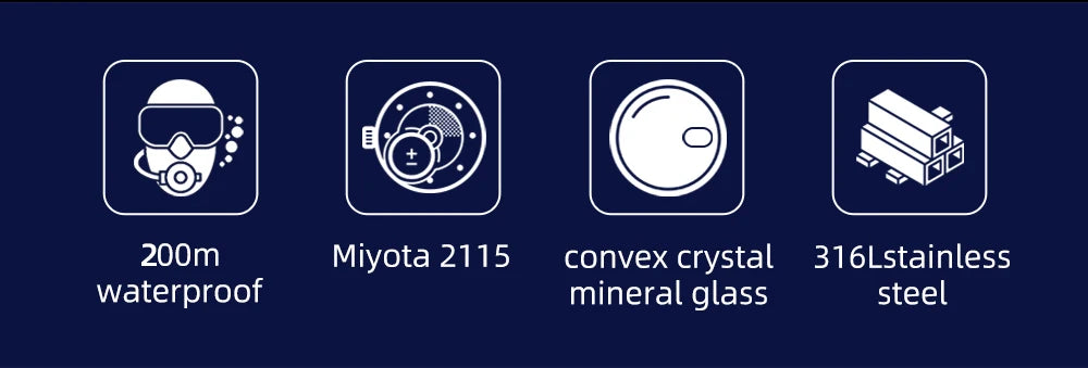 ADDIESDIVE High Quality Luxury Men Quartz Watch 20Bar BGW9 Super Luminous relógio masculino 316L Stainless Steel Dive WristWatch