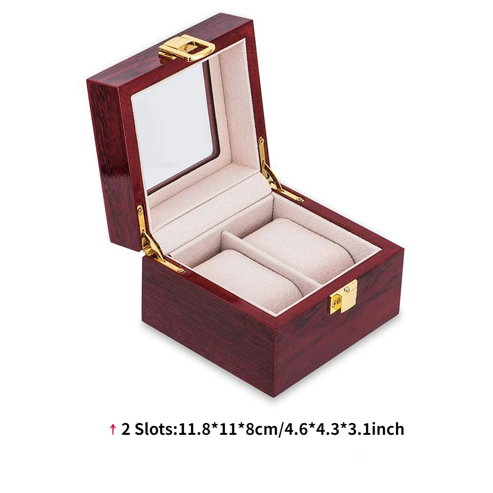 Luxury Wooden Watch Box 1/2/3/5/6/10/12 Grids Watch Organizers 6 Slots Wood Holder Boxes for Men Women  Watches Jewelry Display
