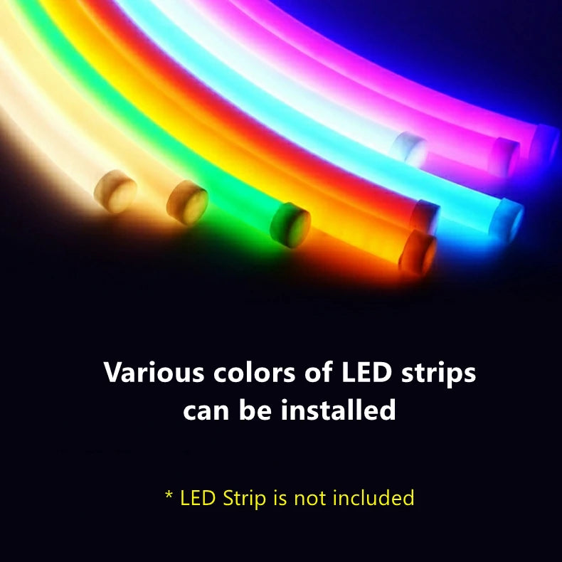 Round Flexible Silicone Strip Light 360 Degree Glowing IP65 Outdoor LED Soft Neon Tube Tape Lamp DIY Minimalist Linear Lighting