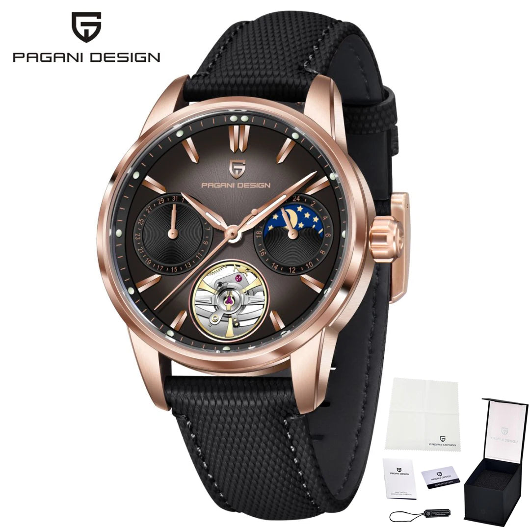 PAGANI DESIGN Top Luxury Men Clock Luminous Hollow Tourbillon Automatic Wristwatch Mechanical Stainless Steel Men's Watch Reloj