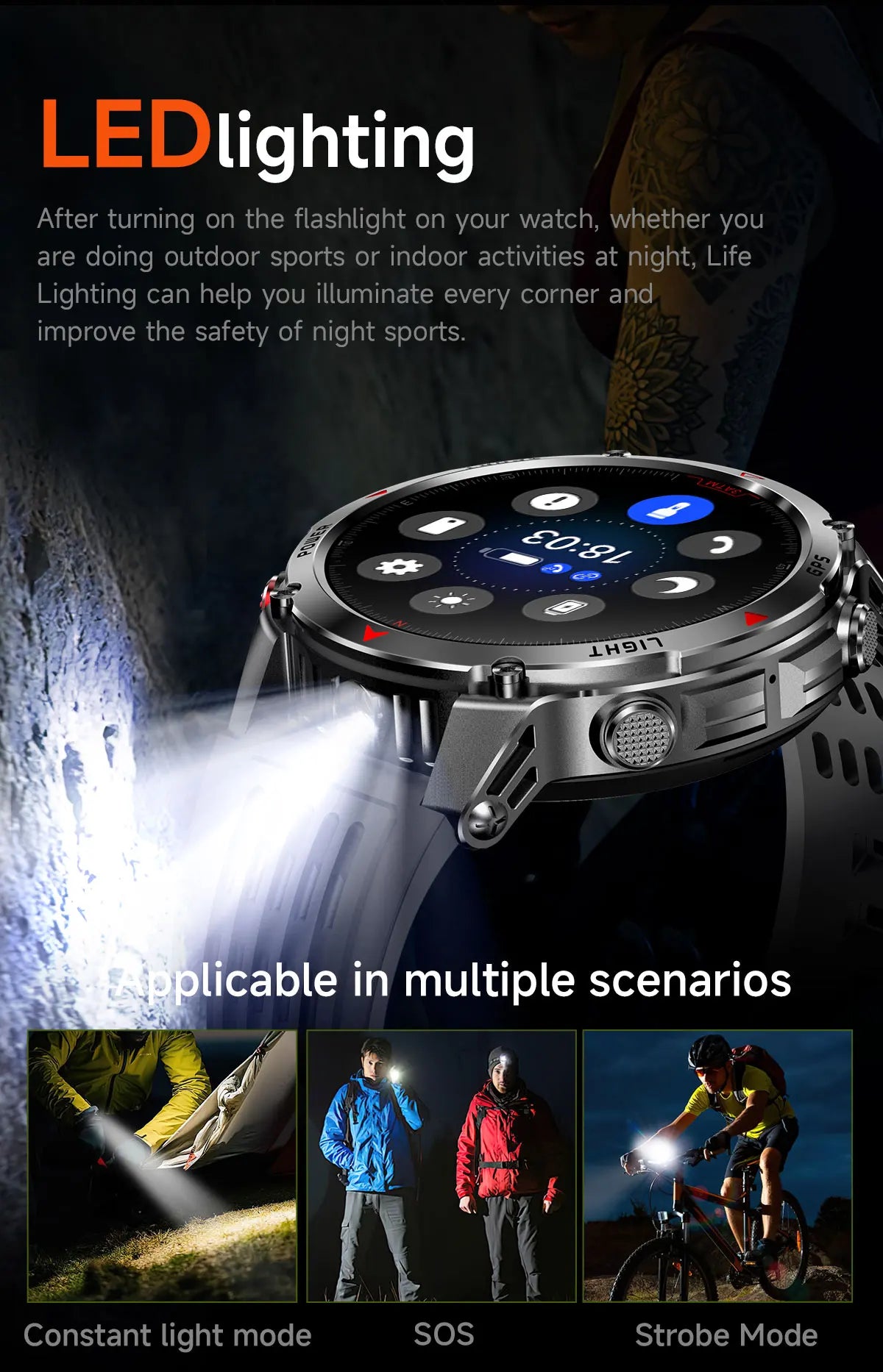 2025 New Professional GPS Sports Smart Watch Outdoor RIDE Run GPS track Swim Watchs Compass Altimeter 3ATM Sports Bracelets Men