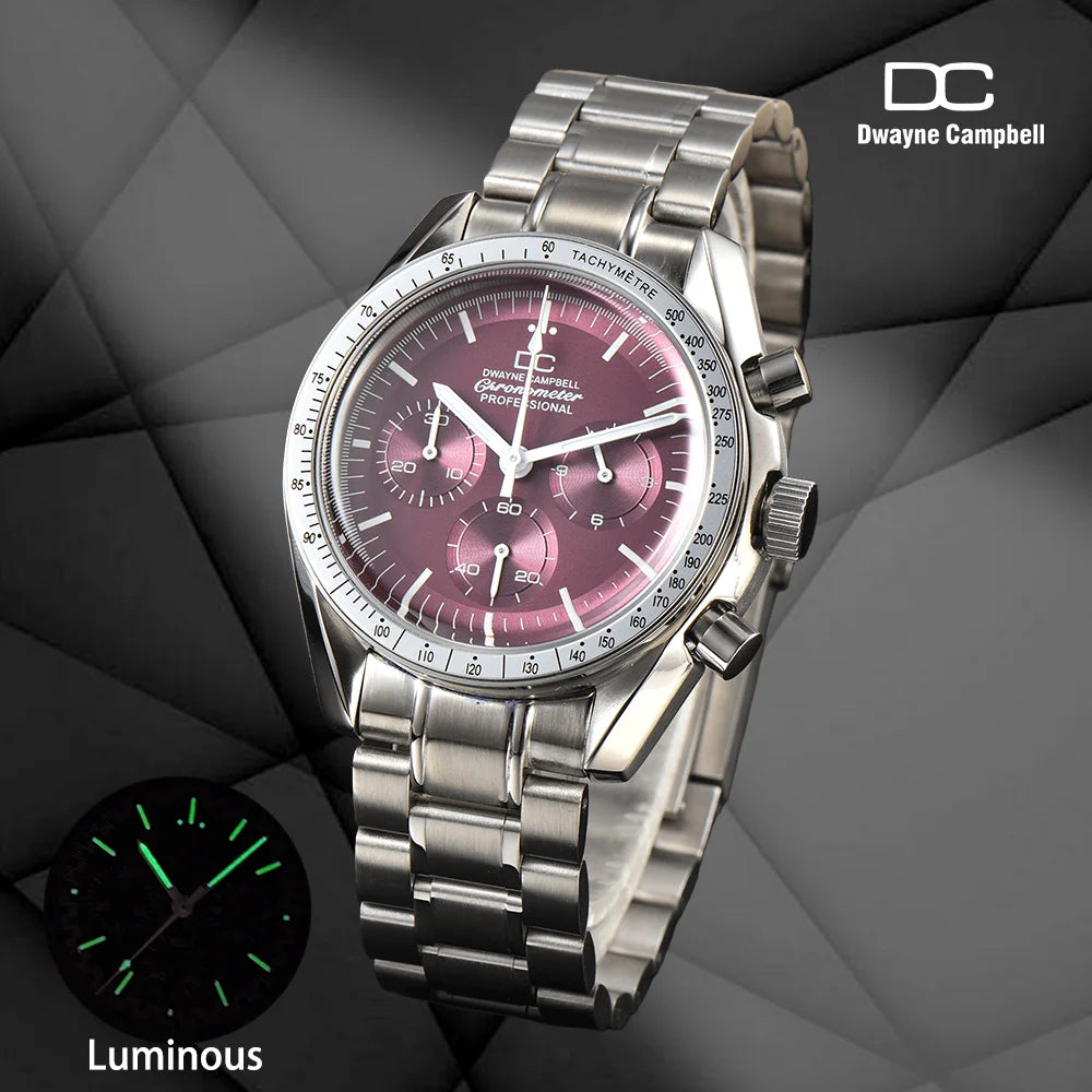 For VK63 Customized Logo Watch 40mm Waterproof Chronograph Men Moon Quartz Watches Modified By Speed Master Custom Wristwatches