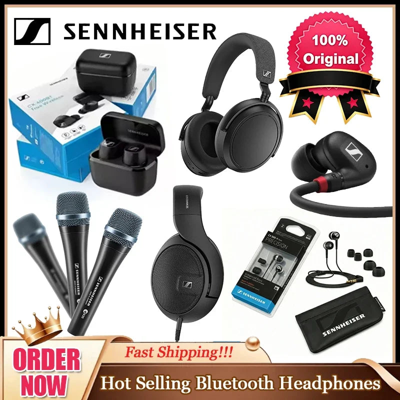 Sennheiser Wireless Bluetooth Headphones HD206 IE900 Sport Headphones HD400S Resolution HIFI Noise Reduce Original Microphone