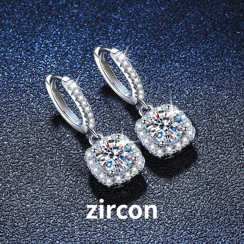 JoyceJelly 1ct GRA Certified Moissanite Earrings For Women 18 Color VVS D Solid Sterling Silver 925 Plated 18K Gold Fine Jewelry