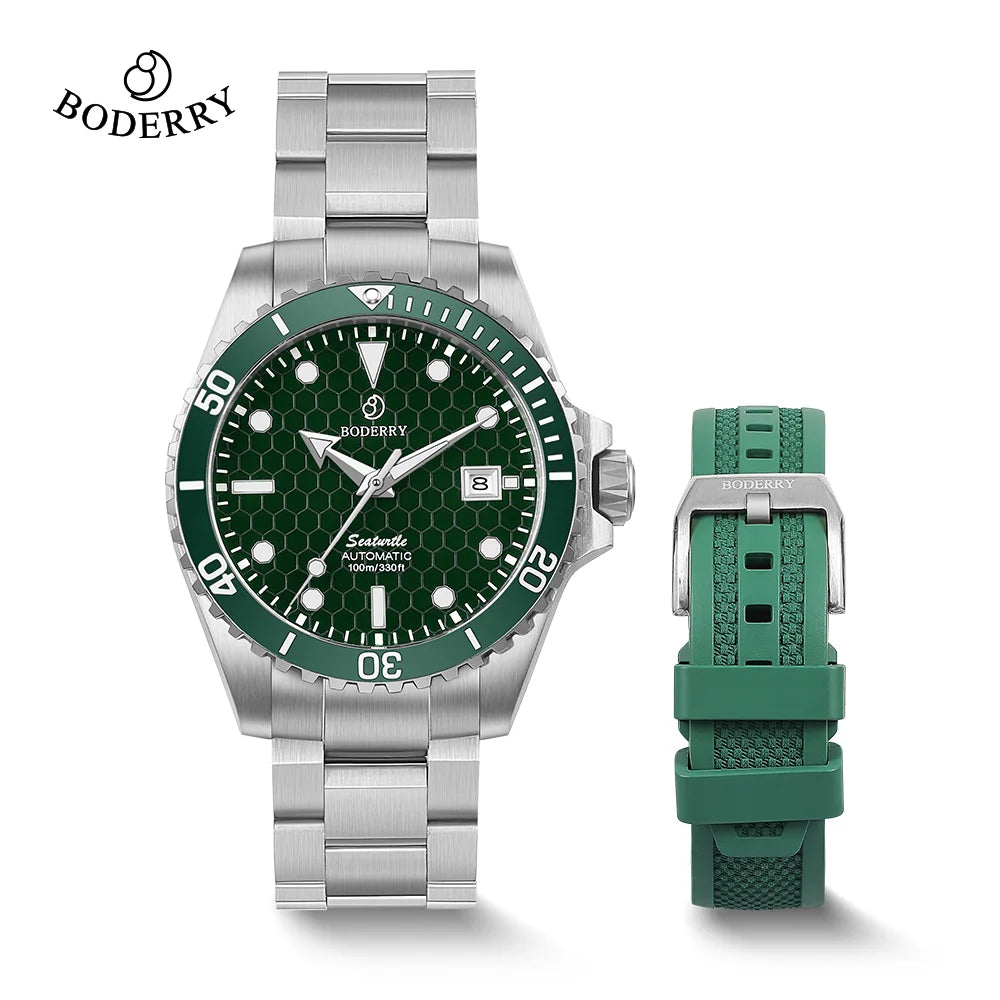 Boderry Seaturtle Titanium Diver Watch Men Luxury Bronze Watches Automatic Mechanical Wristwatch Sport 200M Waterproof Luminous