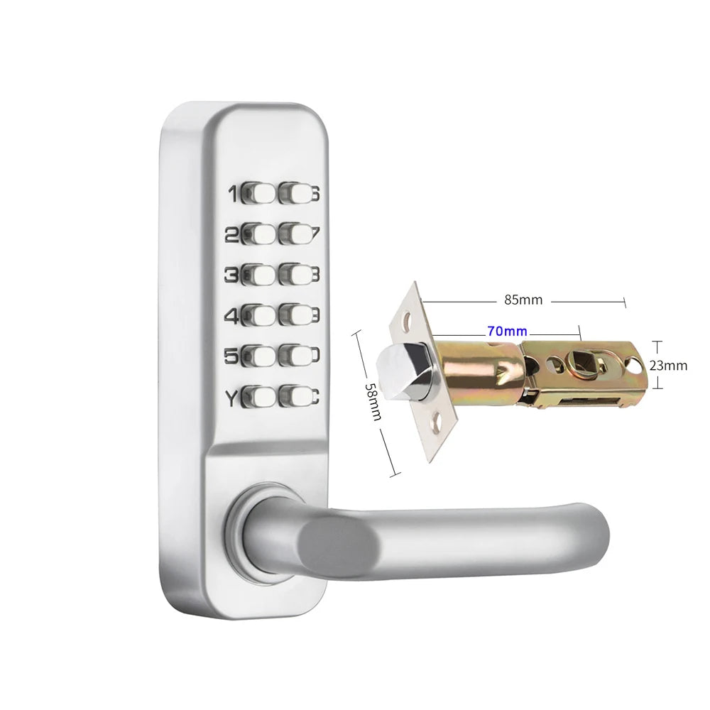 IP68 Waterproof Mechanical Password Number Single Latch Deadbolt Lock No Need Power For Outdoor Indoor Wooden Metal Door