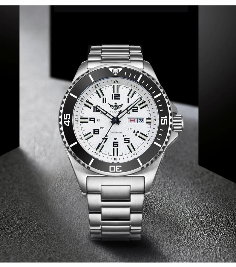 Yelang V1031 Luxury Men Brand Watch 44mm Diver Water Watches Japan 8205 Automatic Mechanical movement Luminous 300M Waterproof